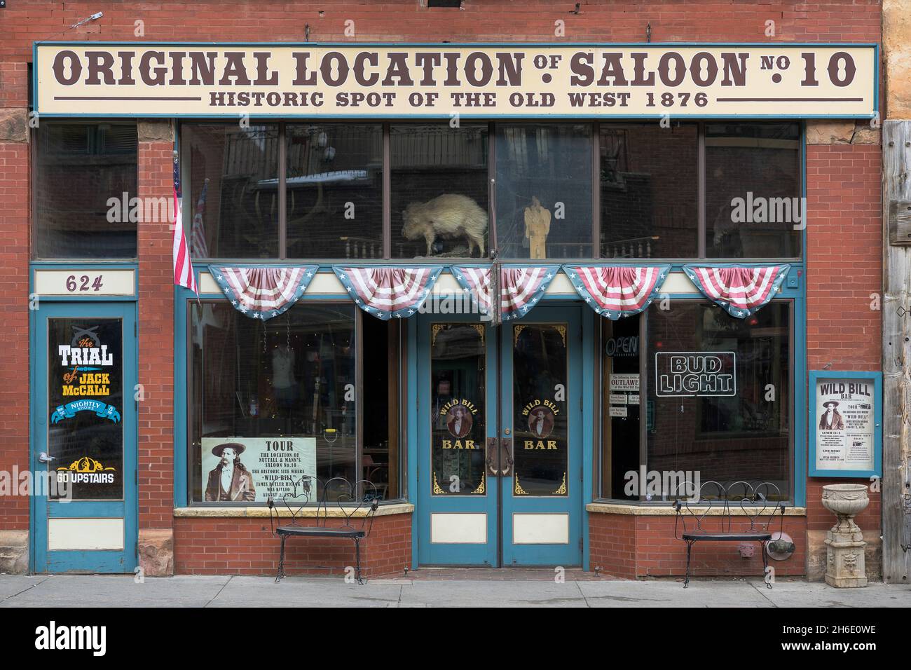 Wild Bill Bar an der Main Street in Deadwood, South Dakota Stockfoto