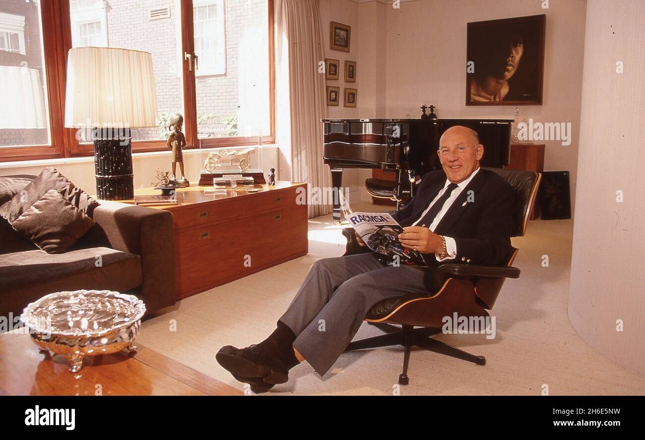 Sir Stirling Moss zu Hause in London 1998 Stockfoto