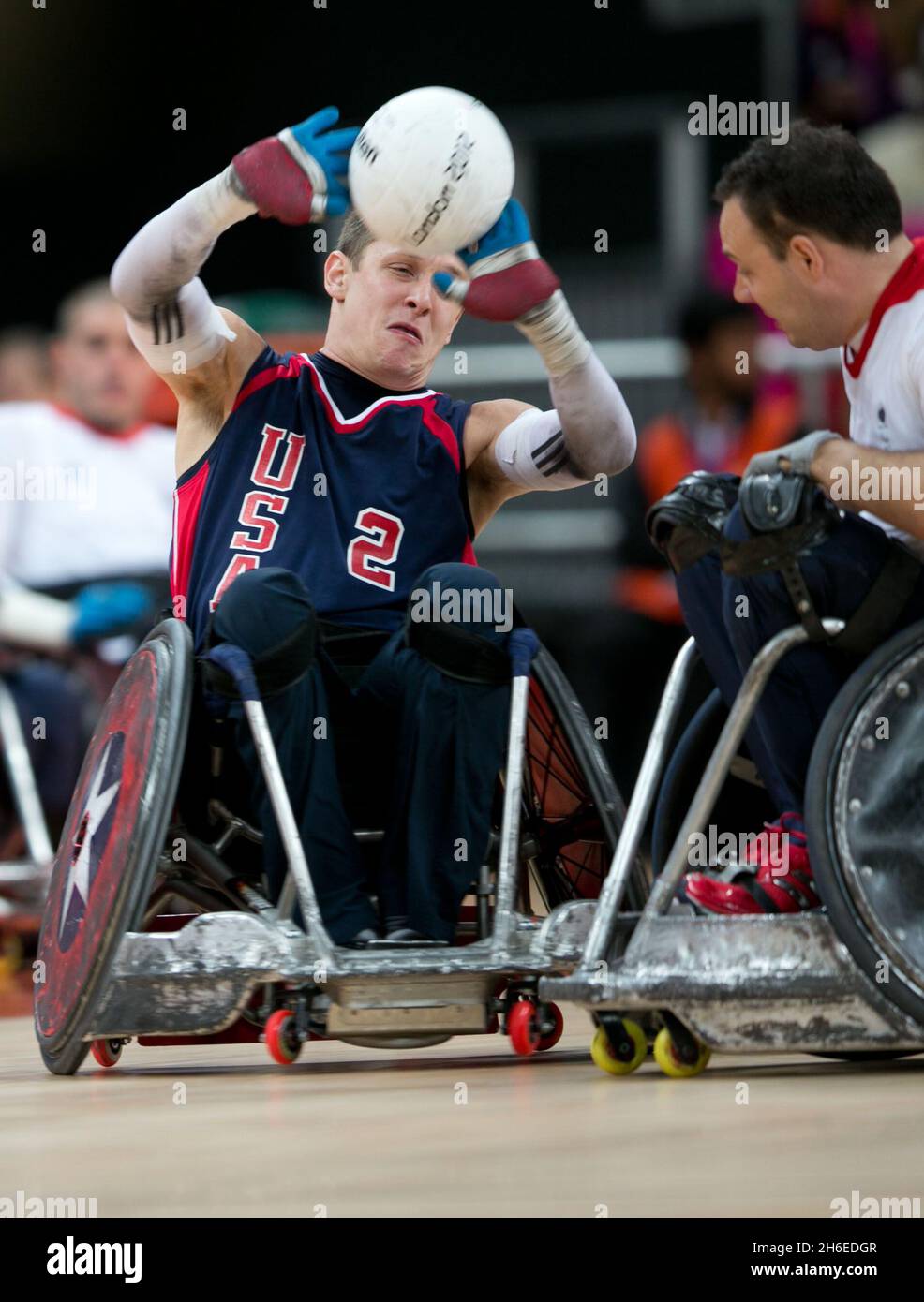 Paralympics - Rollstuhlrugby GB vs USA Stockfoto