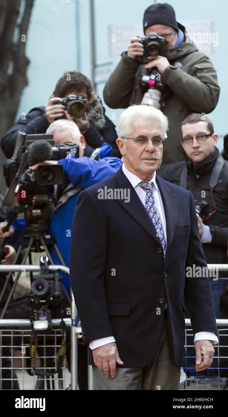 Max Clifford kommt heute Morgen am Southwark Crown Court an. Stockfoto