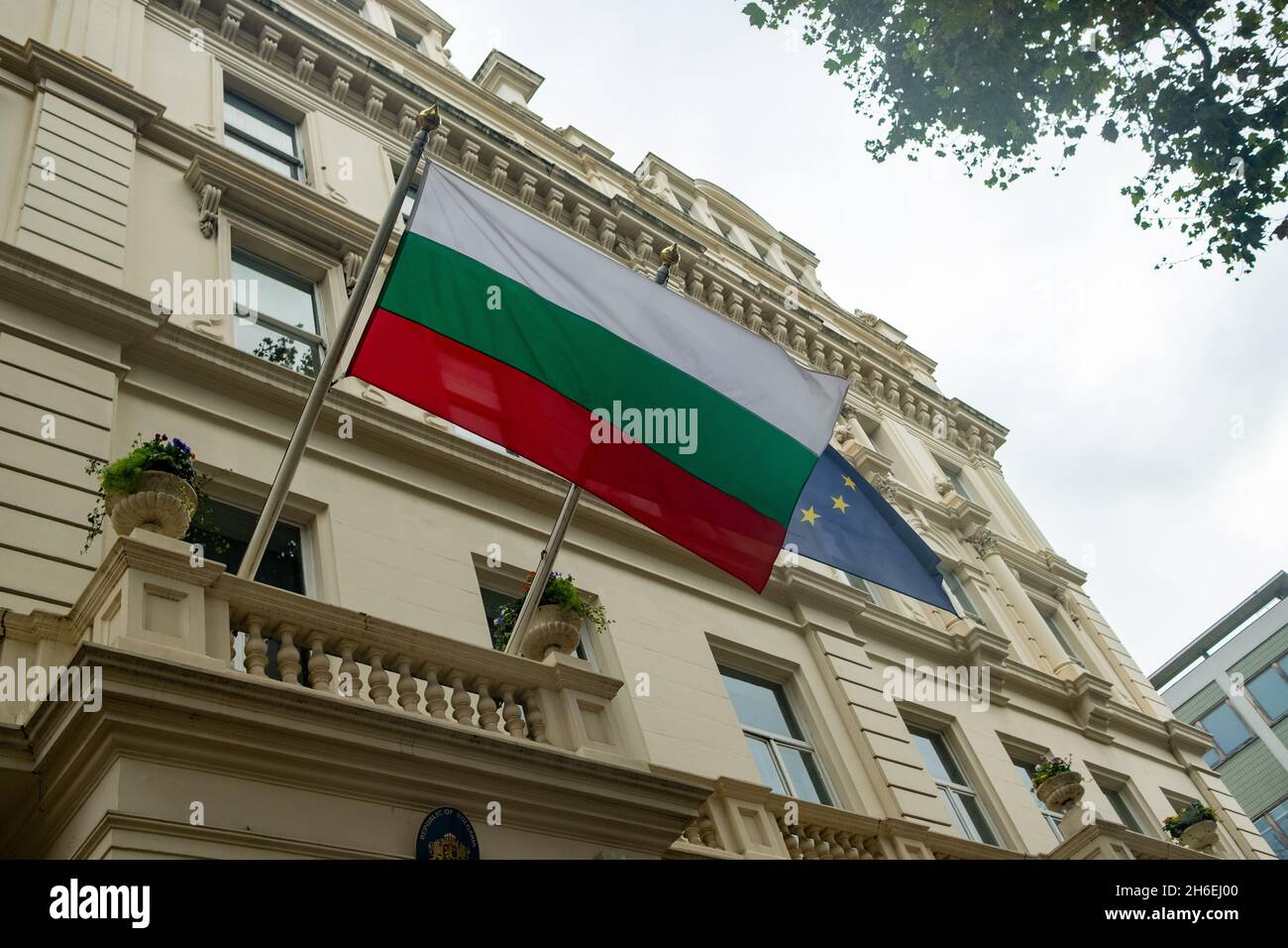 London - November 2021: Gebäude der bulgarischen Botschaft in Kensington Stockfoto