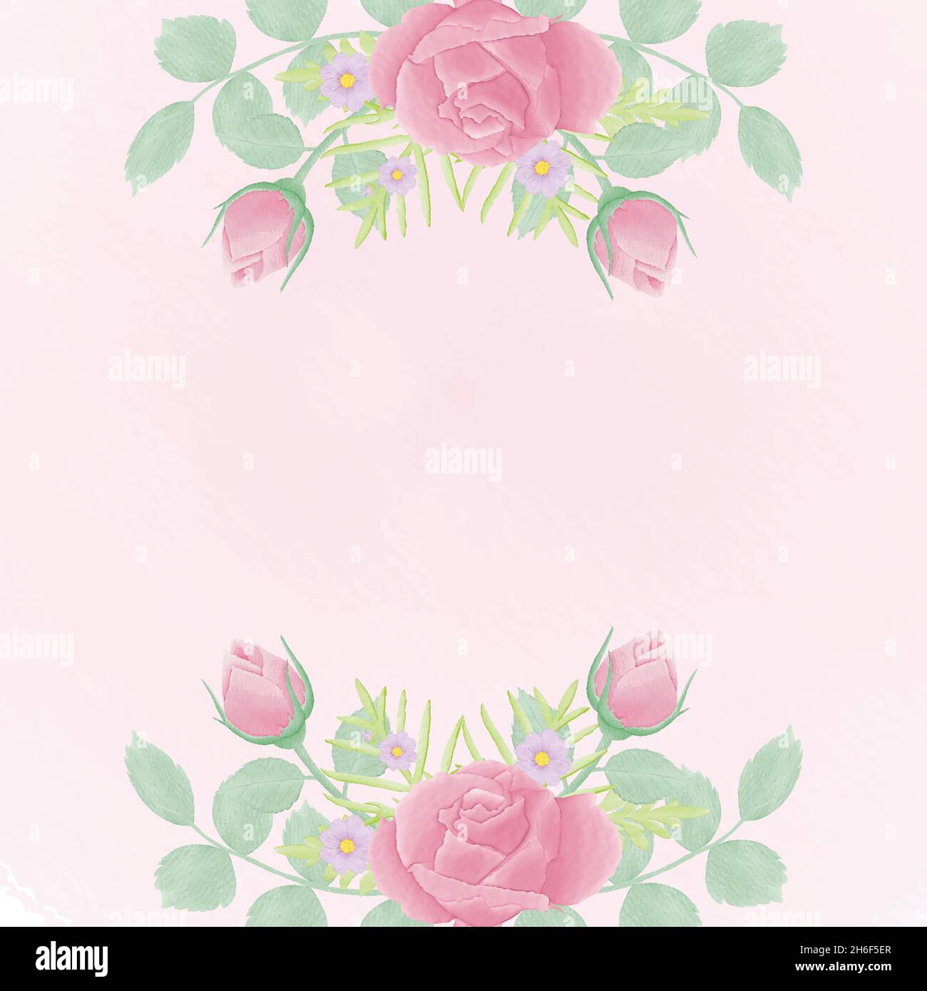 Aquarell natürliche Blume und verlassen Set-Design Stock Vektor