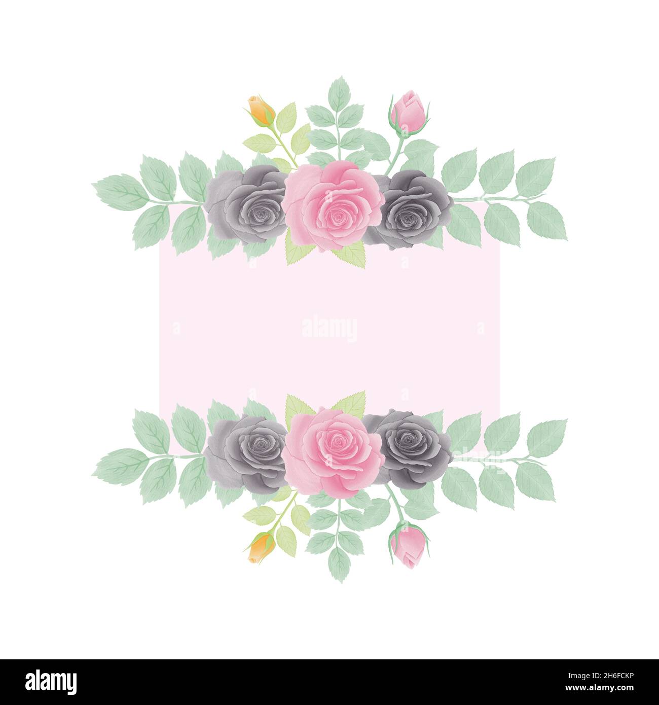 Aquarell natürliche Blume und verlassen Set-Design Stock Vektor