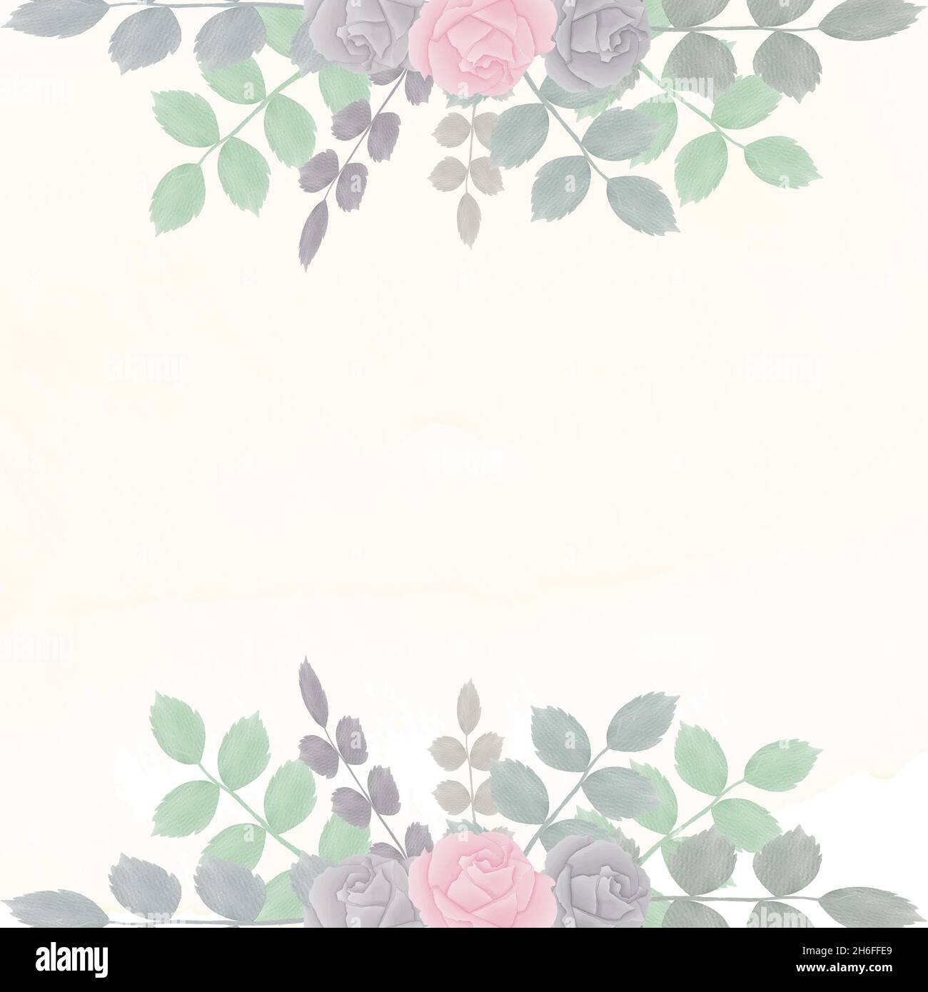 Aquarell natürliche Blume und verlassen Set-Design Stock Vektor
