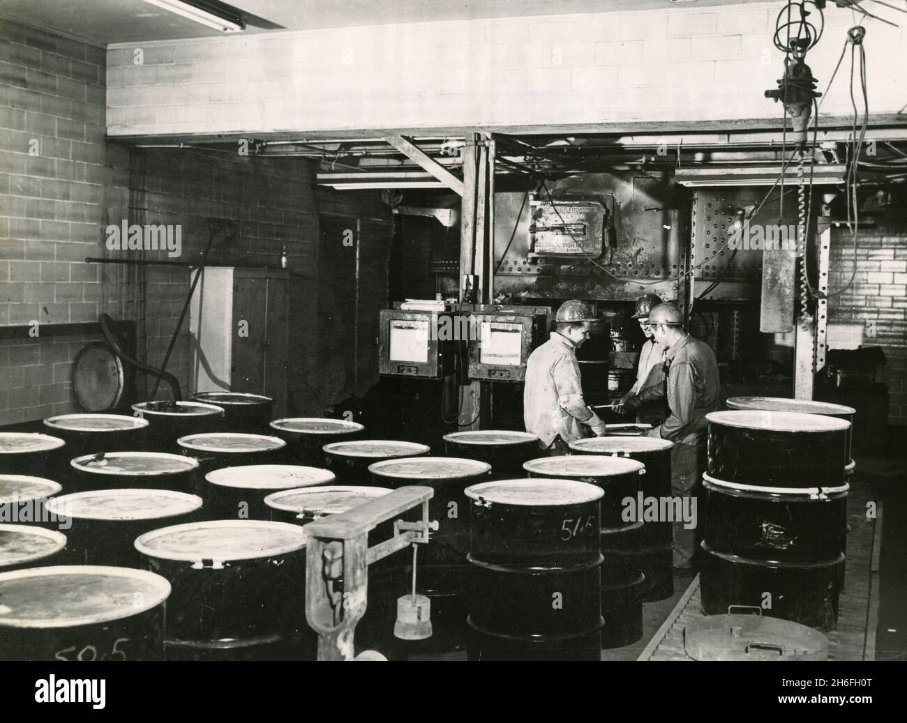 Erzaufbereitung während des Uranbergbaus bei der Vitro Corporation of America, Salt Lake City, Utah, USA 1958 Stockfoto