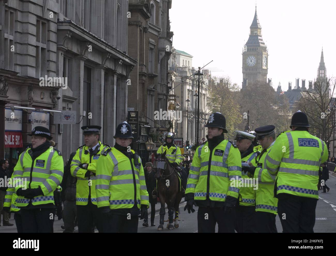 Studentengebühren protestieren im Zentrum von London. Stockfoto