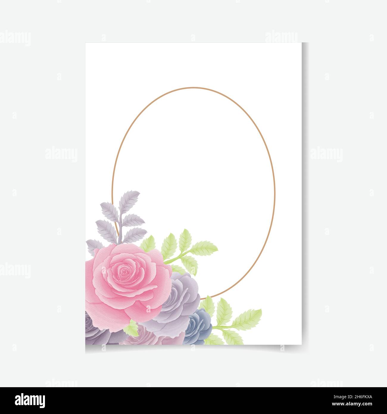 Aquarell natürliche Blume und verlassen Set-Design Stock Vektor