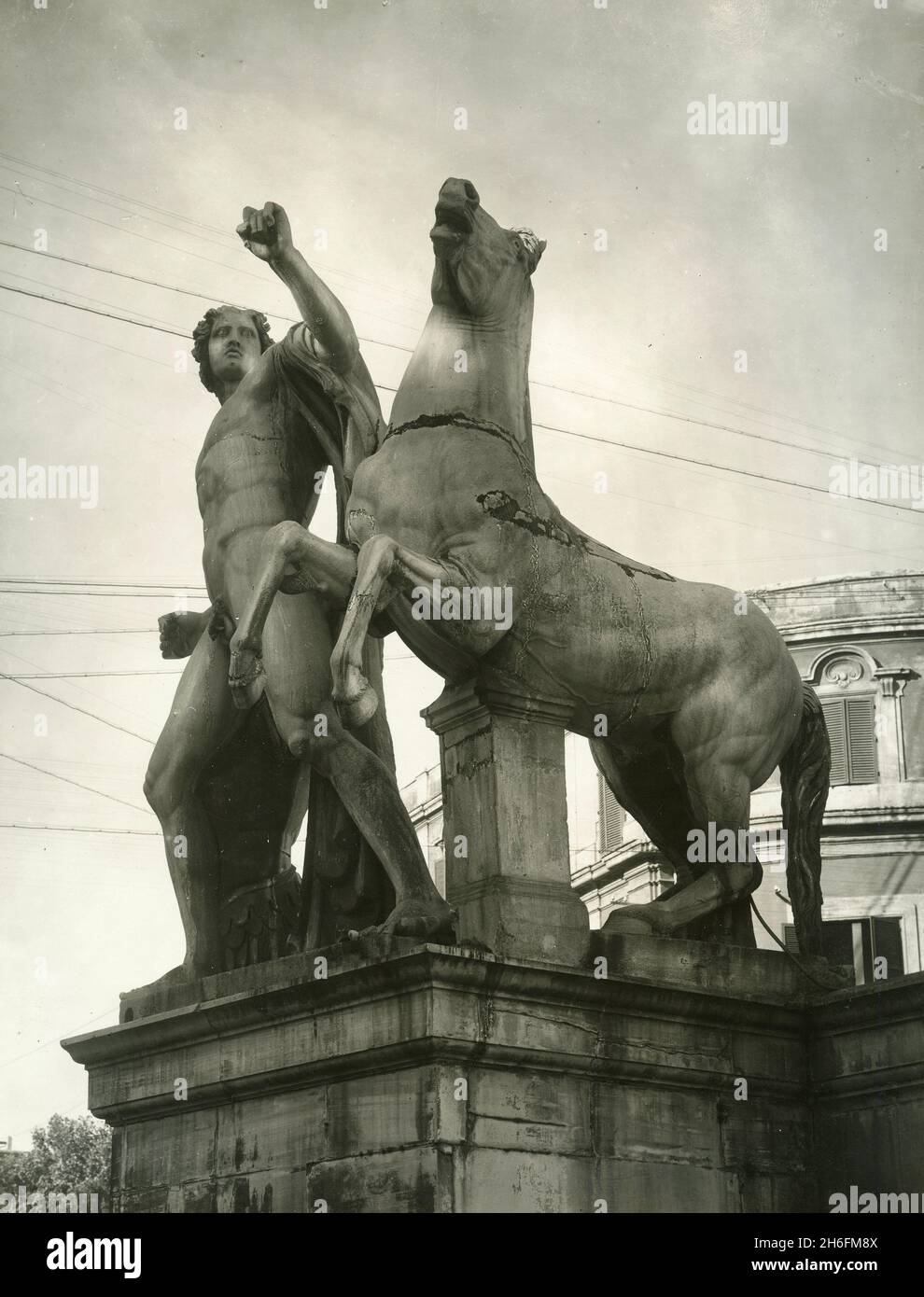 Der Dioscuri-Brunnen mit Statuen von Castor und Pollux in Quirinale, Rom, Italien 1930er Jahre Stockfoto