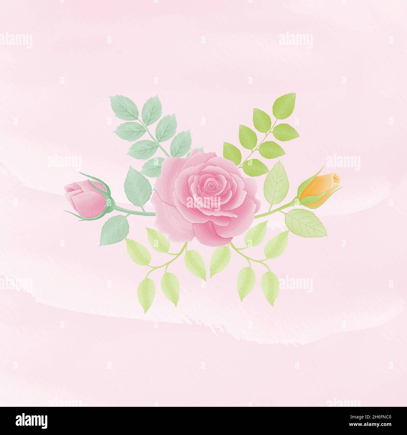 Aquarell natürliche Blume und verlassen Set-Design Stock Vektor