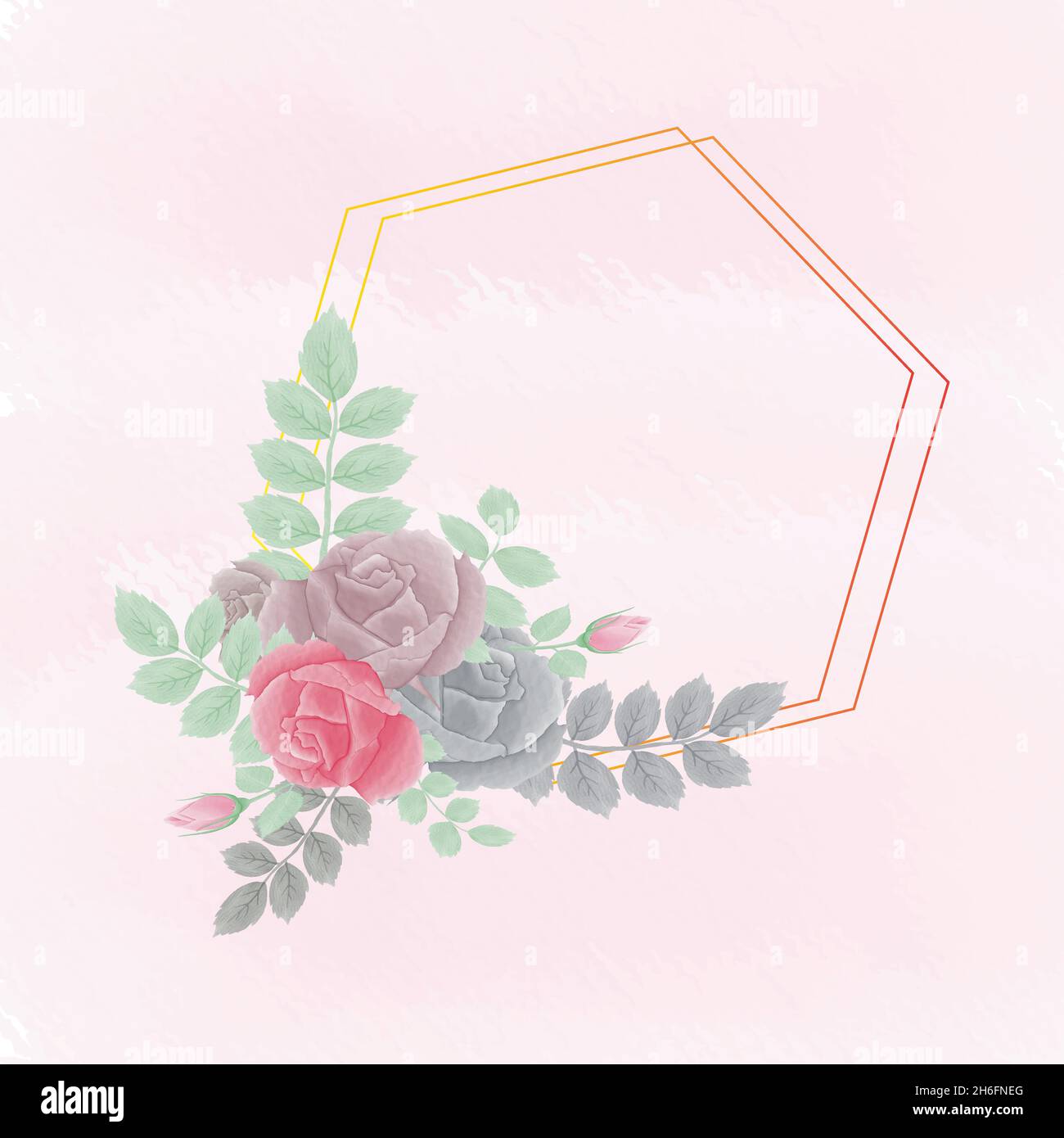 Aquarell natürliche Blume und verlassen Set-Design Stock Vektor