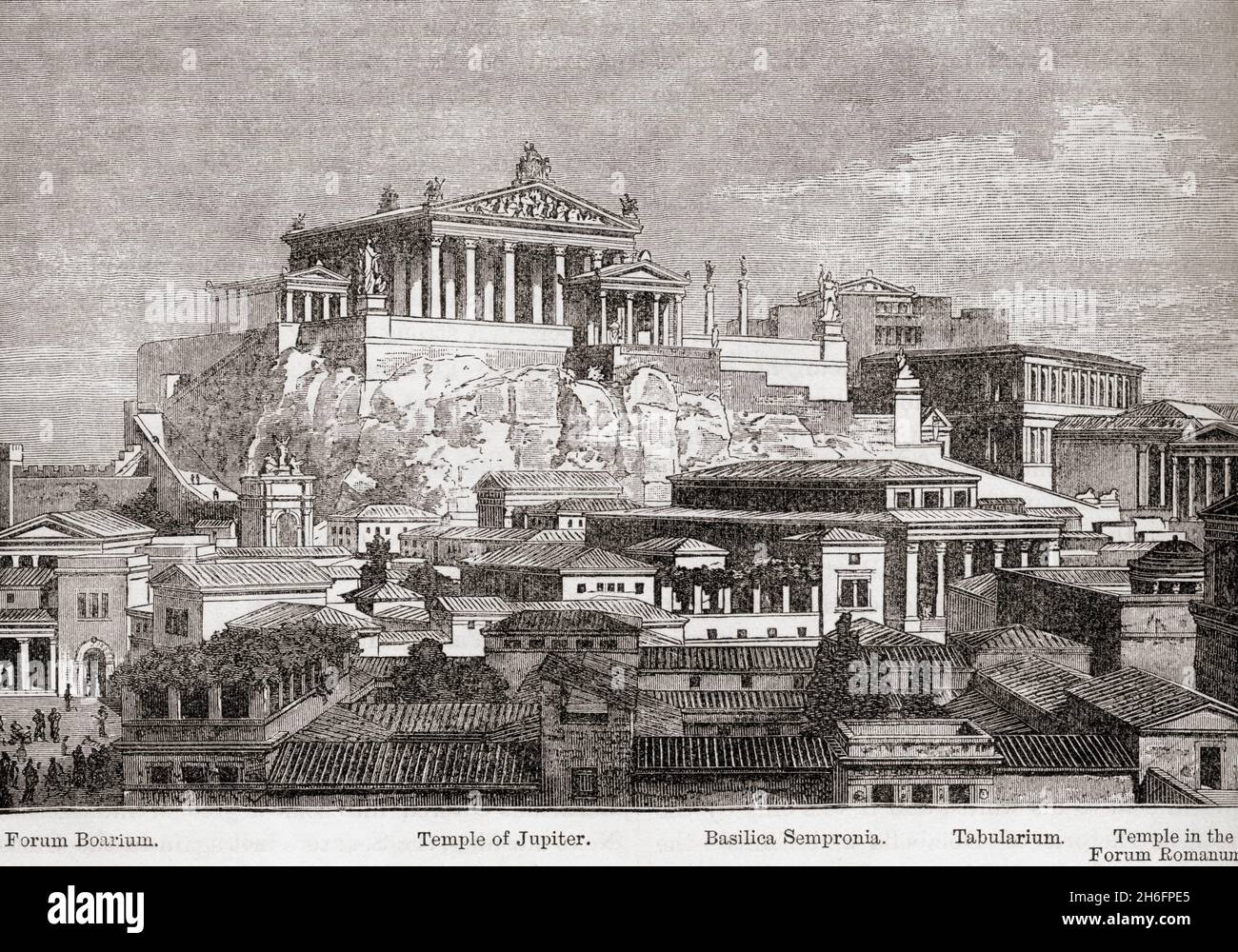 Das Kapitol, Rom, Italien, vom Palatin, (Restaurierung). Aus Cassells Illustrated Universal History, veröffentlicht 1883. Stockfoto