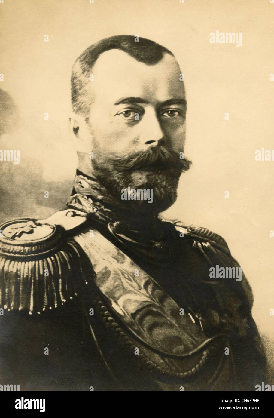 Porträt des Zaren Nikolaus II. Romanow von Russland, 1910er Stockfoto