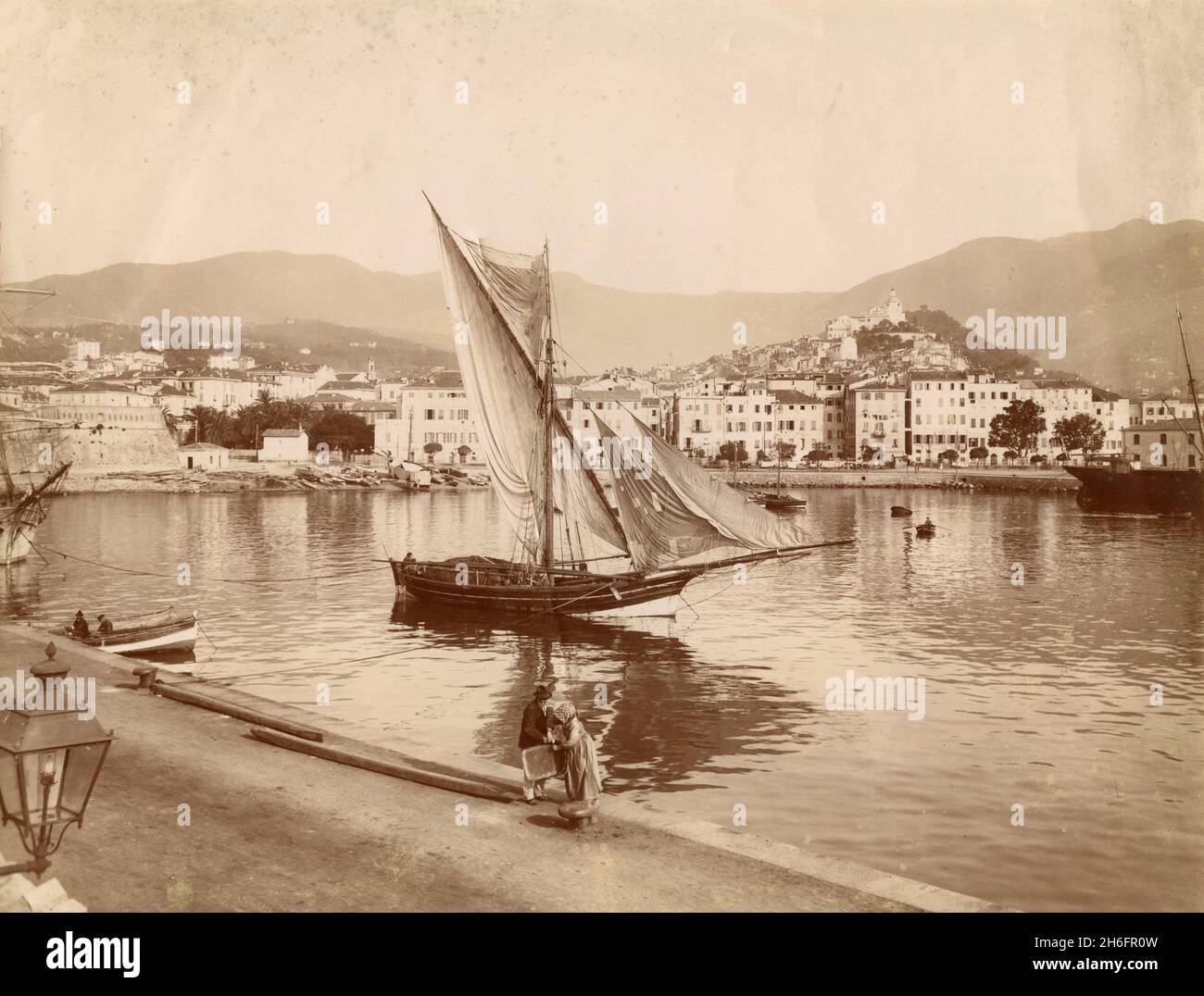 Blick von den Docks, Sanremo, Italien 1900er Stockfoto