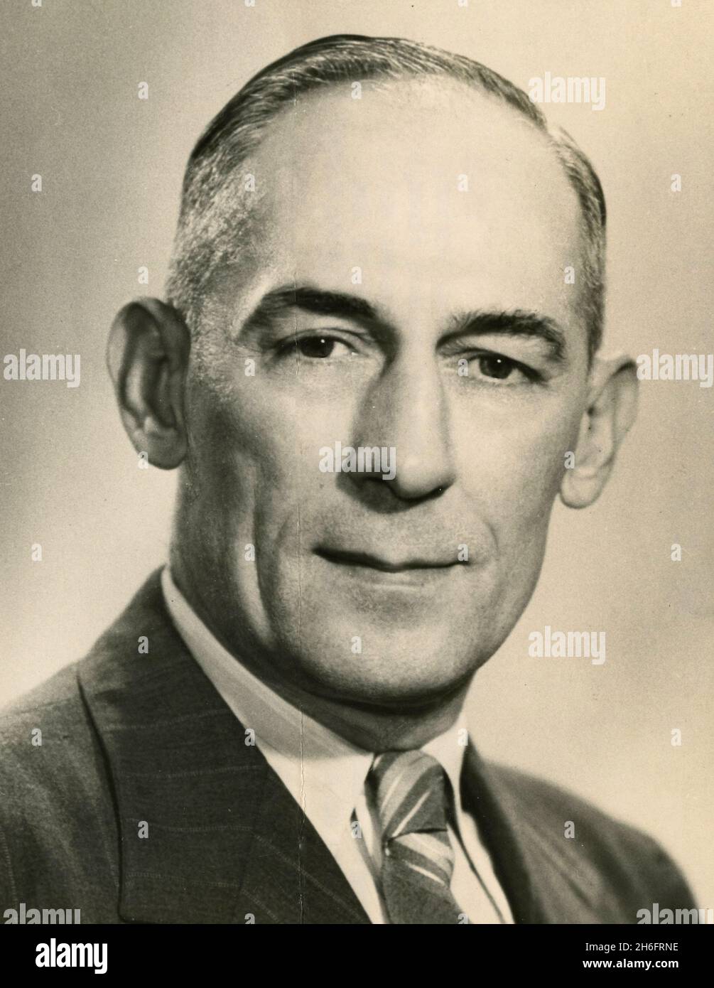 Der amerikanische Gewerkschafter L. S. Buckmaster, Präsident der United Rubber Workers of America, USA 1953 Stockfoto