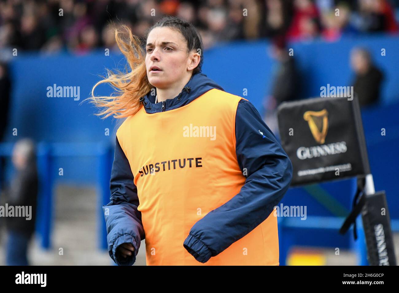 Cardiff, Wales. 23. Februar 2020. Laure Touye aus Frankreich während des Six Nations Championship-Spiels der Frauen zwischen Wales und Frankreich im Cardiff Arms Park in Cardiff, Wales, Großbritannien, am 23. Februar 2020. Quelle: Duncan Thomas/Majestic Media/Alamy Live News. Stockfoto