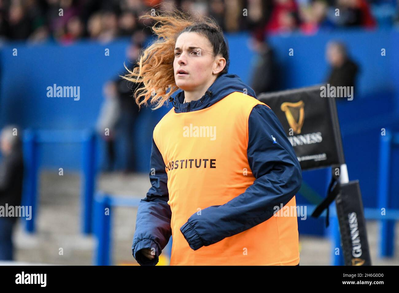 Cardiff, Wales. 23. Februar 2020. Laure Touye aus Frankreich während des Six Nations Championship-Spiels der Frauen zwischen Wales und Frankreich im Cardiff Arms Park in Cardiff, Wales, Großbritannien, am 23. Februar 2020. Quelle: Duncan Thomas/Majestic Media/Alamy Live News. Stockfoto