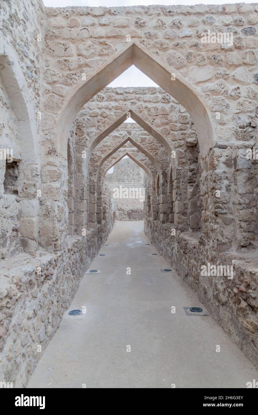 Torbogen in Bahrain Fort Qal'at al-Bahrain in Bahrain Stockfoto