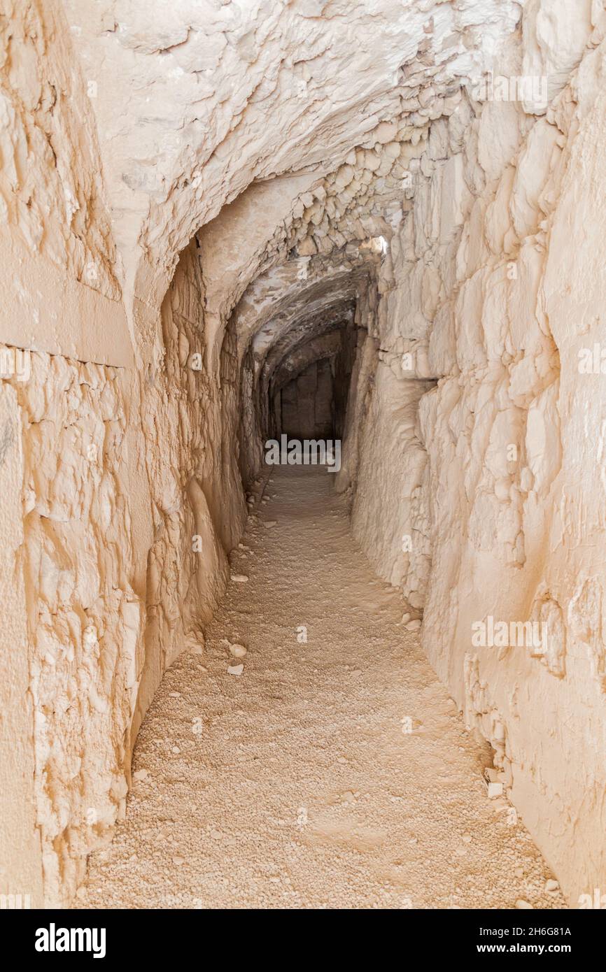 Korridor in den Ruinen der Burg Karak, Jordanien Stockfoto