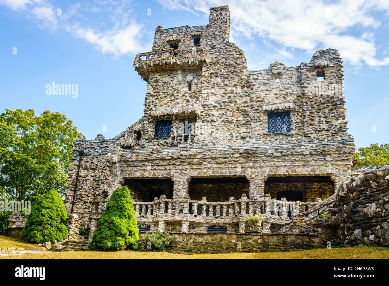 Ehemalige Privatresidenz eines amerikanischen Schauspielers William Gillette im Gillette Castle State Park in Connecticut Stockfoto