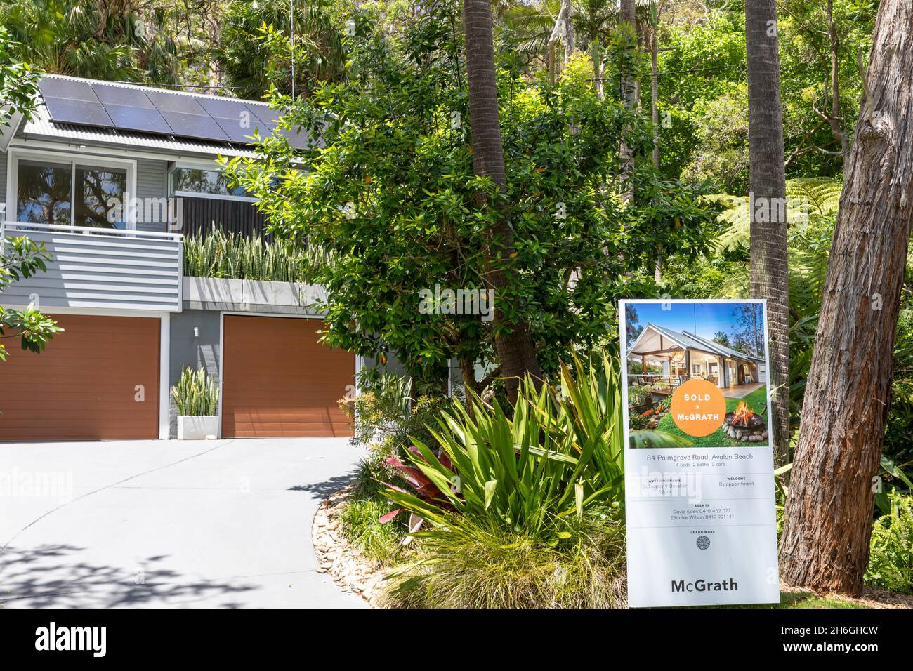 Sydney freistehendes Haus in Avalon Beach gerade durch Immobilienmakler verkauft, Sydney, Australien Immobilienverkauf Stockfoto