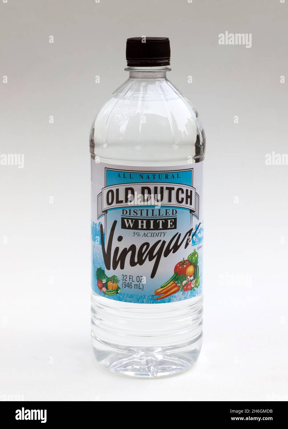 Flasche Altniederländischer destillierter Weißessig. Stockfoto