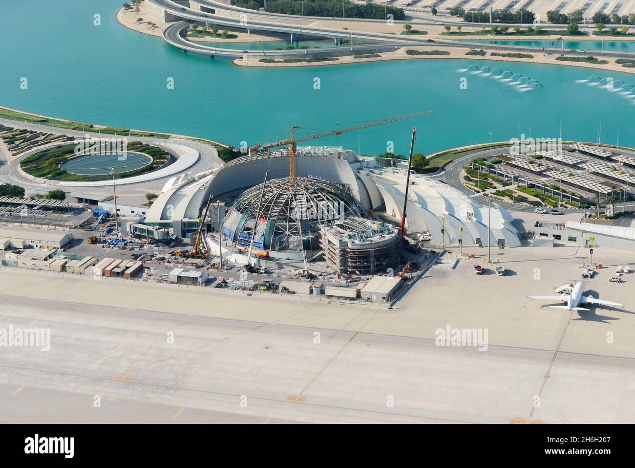 Emiri Terminal des Flughafens Doha Hamad, Katar in Expansion. Terminal, das von Bundesstaaten, VVIP und Emiren sowie Privatflugzeugen genutzt wird. Stockfoto
