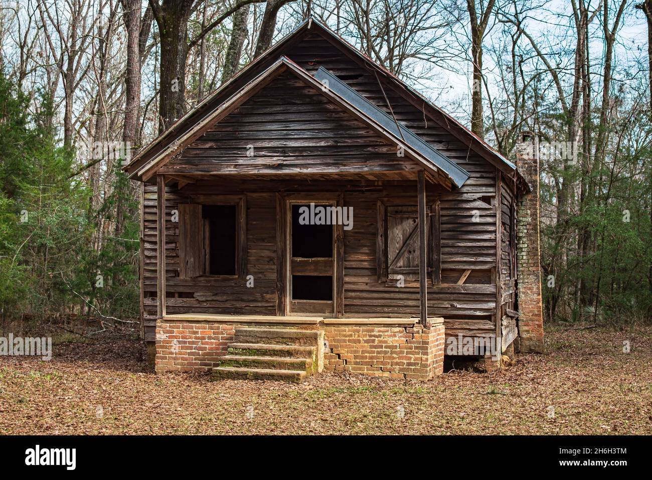 Orrville, Alabama, USA - 26. Januar 2021: Afroamerikanische Einzimmerschule im Old Cahawba Archaeological Park. Stockfoto