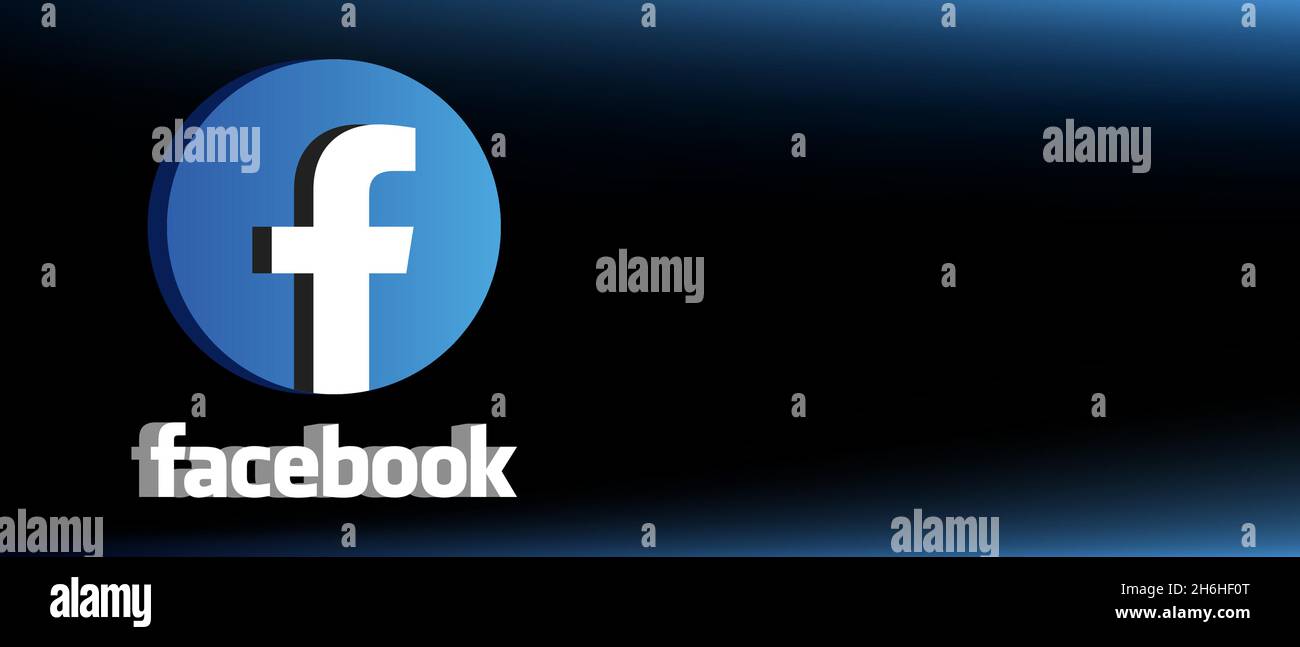 Facebook Social Media Logo 3d-Effekt im Vektorformat Stock Vektor