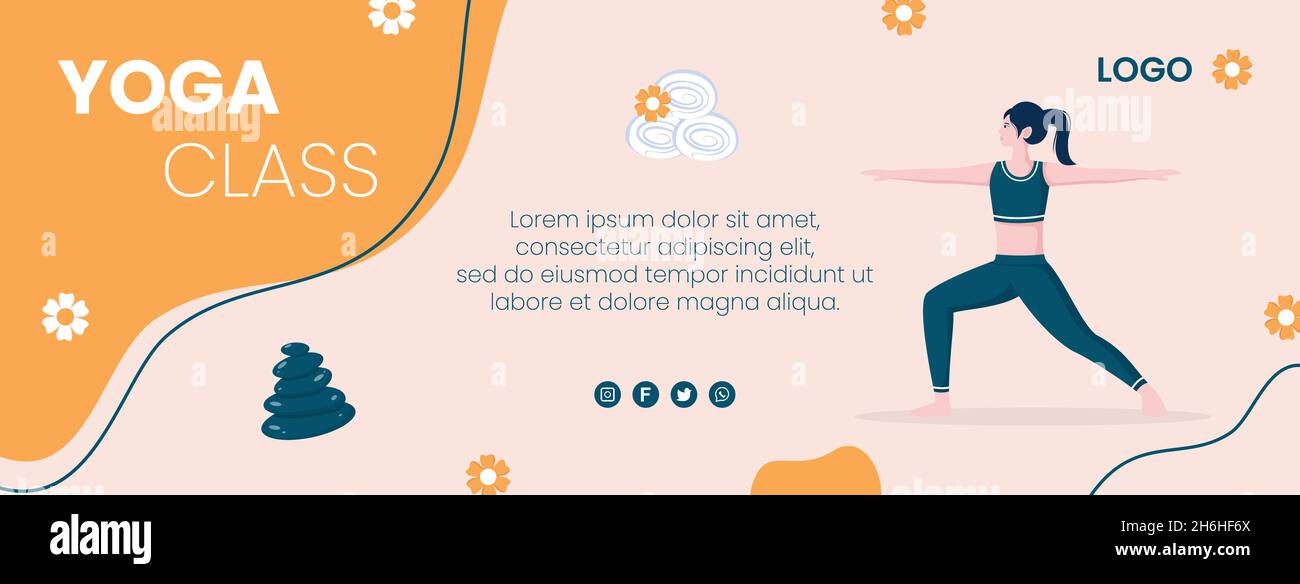 Yoga und Meditation Cover editierbar von quadratischen Hintergrund geeignet für Social Media, IG Feed, Karte, Grüße, Print-und Web-Internet-Anzeigen Stock Vektor