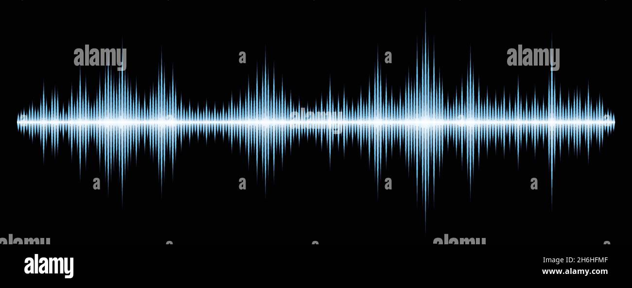 Soundwave auf schwarzem Hintergrund im Vektorformat Stock Vektor