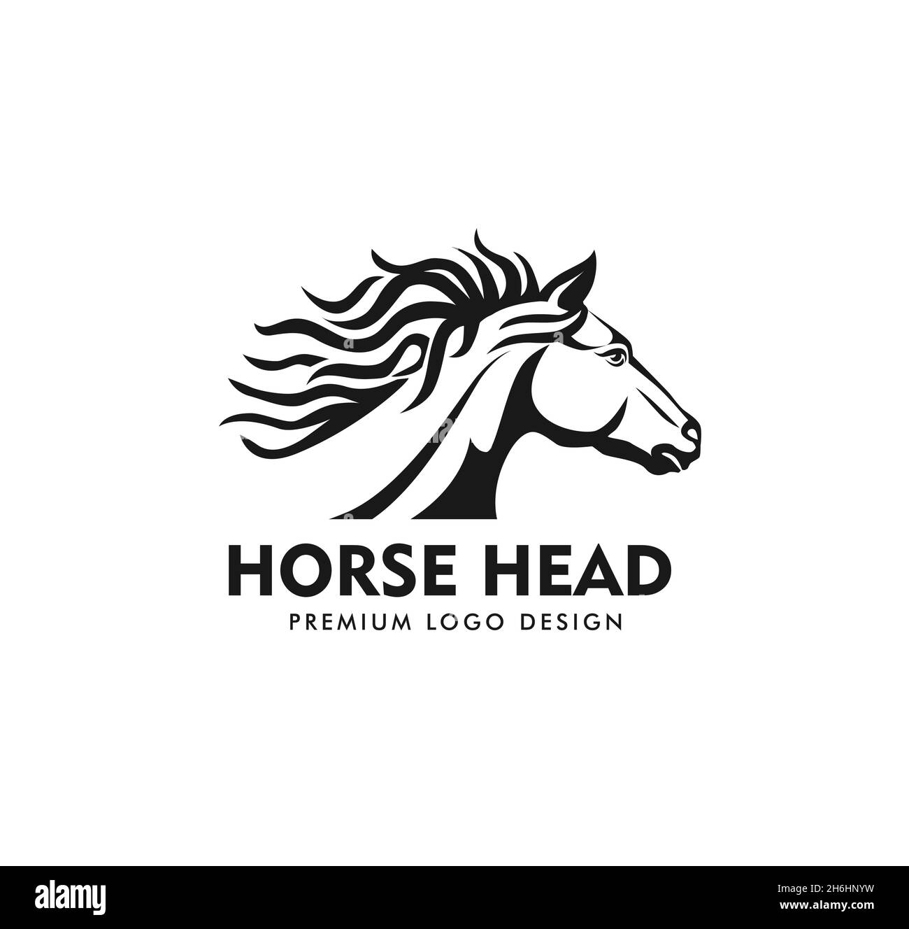 Illustration von einfachen Pferdekopf auf weißem Hintergrund Vektor Stock Vektor