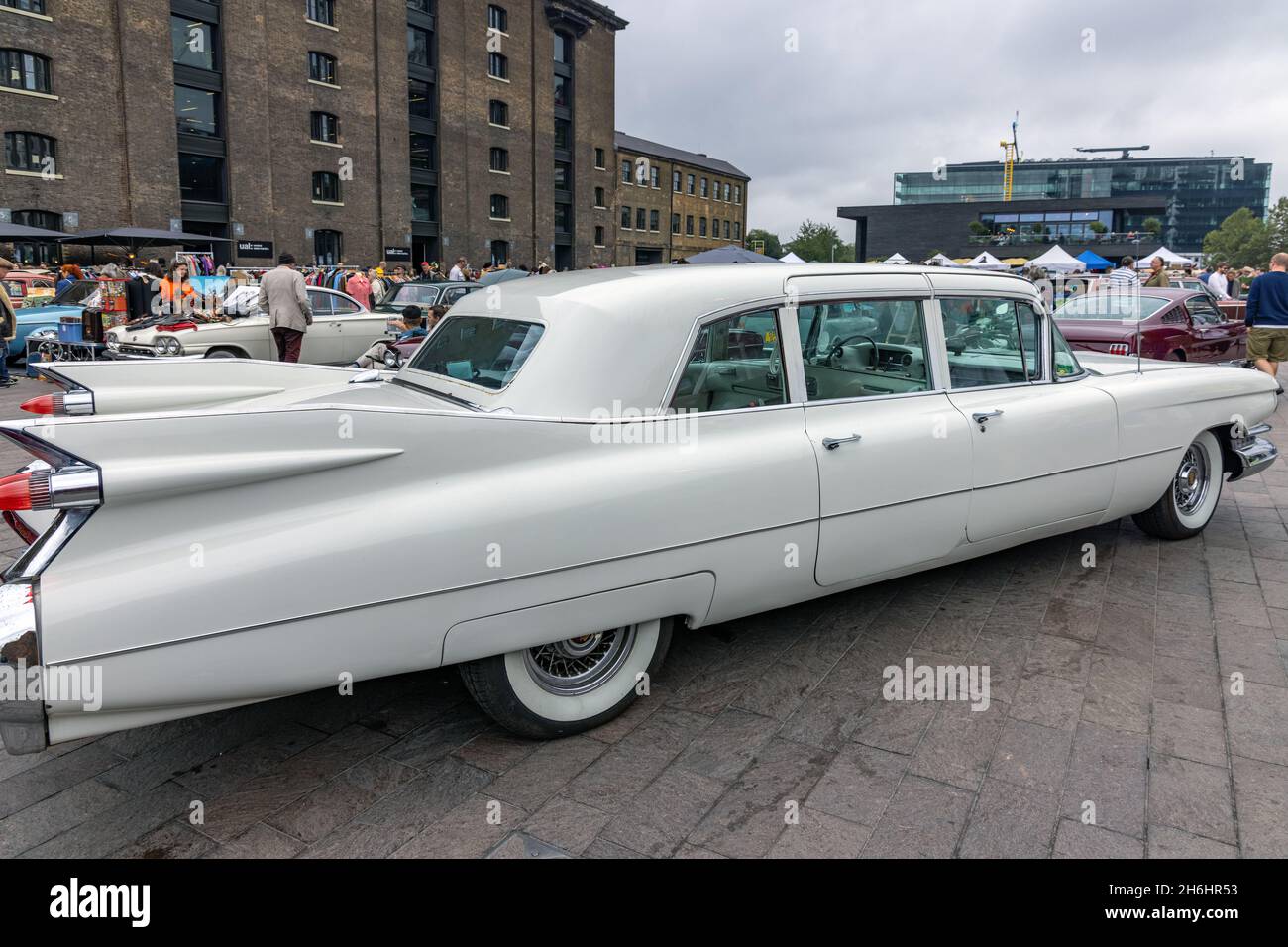 Amerikanischer Oldtimer, London Classic Car Boot Sale, King's Cross, London, Großbritannien Stockfoto