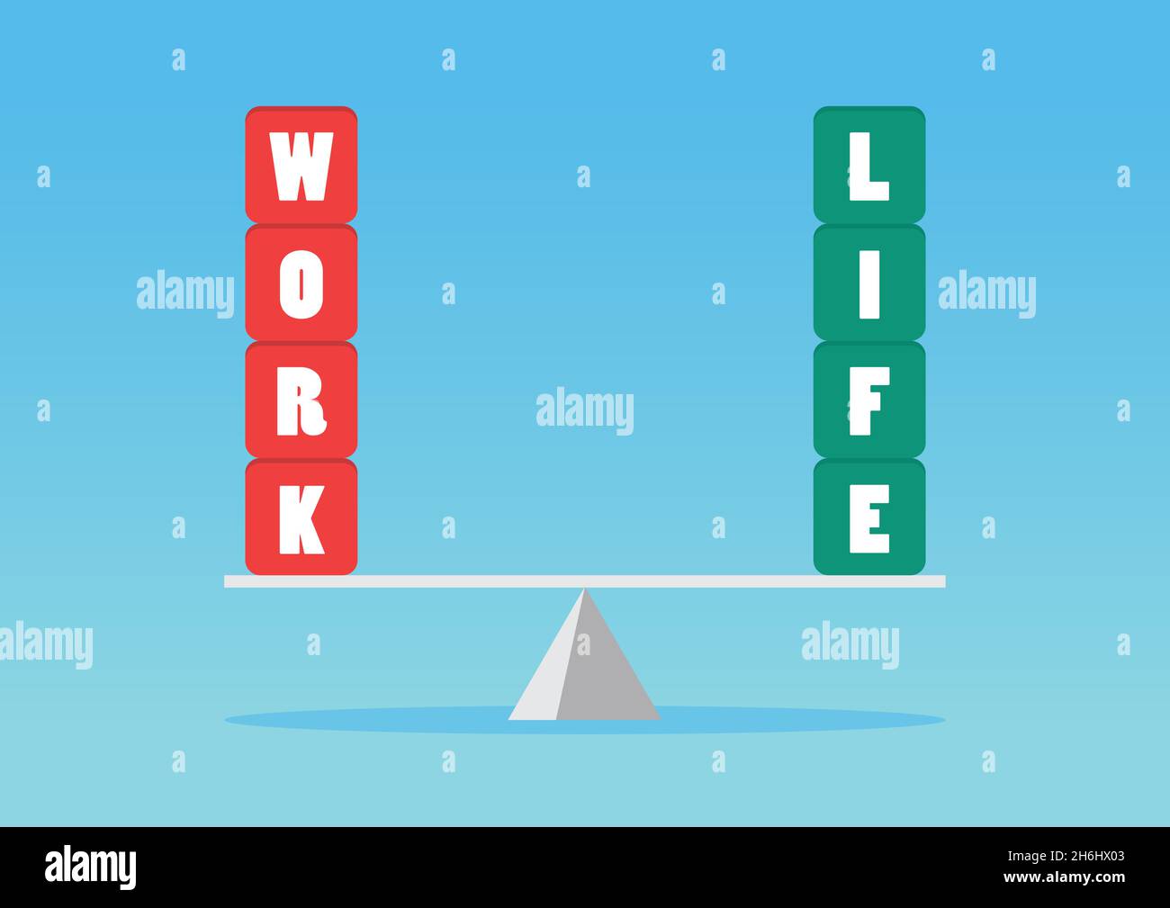 Illustration des Konzepts der Work-Life-Balance. Vektorgrafik Stock Vektor