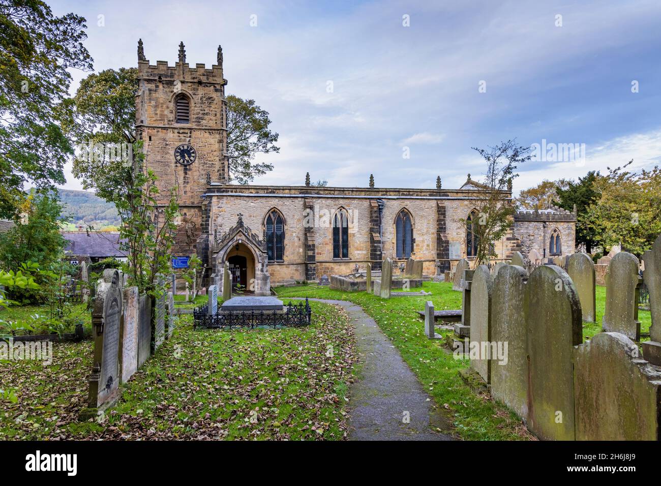 St. Edmund's Church in Castleton, Peak District, Derbyshire. Stockfoto