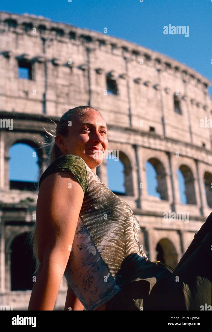 Die kanadisch-amerikanisch-französische Tennisspielerin Mary Pierce bei den Itana Open, Rom, 2000 Stockfoto