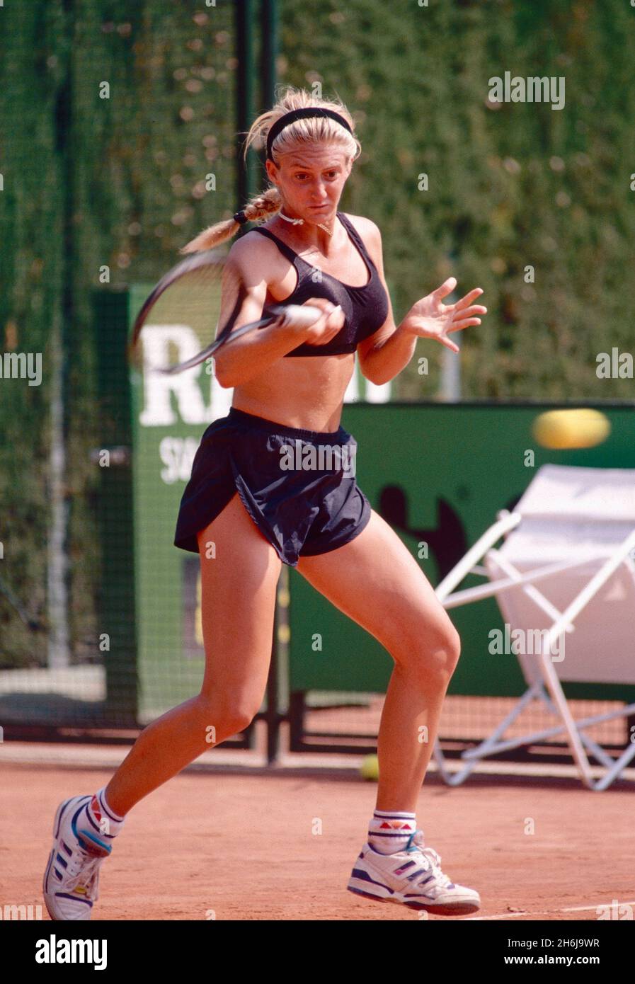 Die kanadisch-amerikanisch-französische Tennisspielerin Mary Pierce bei den Itana Open, Rom, 1992 Stockfoto