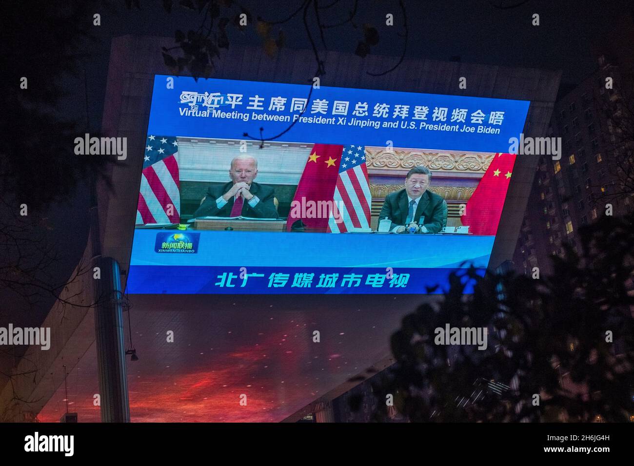 Virtueller Gipfel von Xi-Biden. 16-Nov-2021 Stockfoto