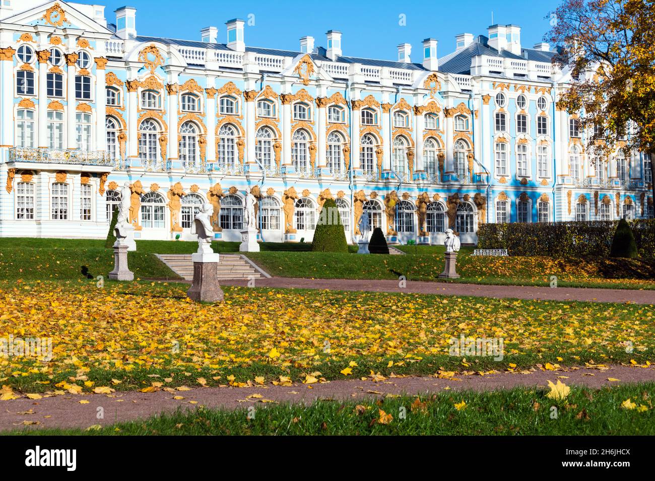 Katharinenpalast, Puschkin (Zarskoje Selo, bei St. Petersburg, Russland, Europa Stockfoto