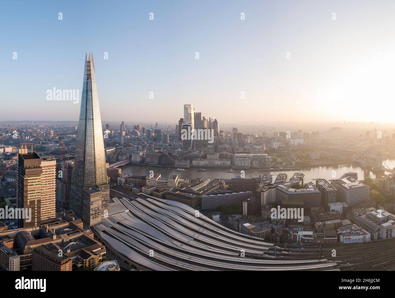 Luftaufnahme des Shard und der Stadt London, London, England, Großbritannien, Europa Stockfoto