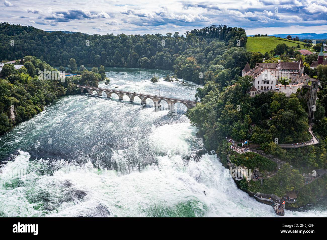 Luftaufnahme der Rheinfälle, Schaffhausen, Schweiz, Europa Stockfoto