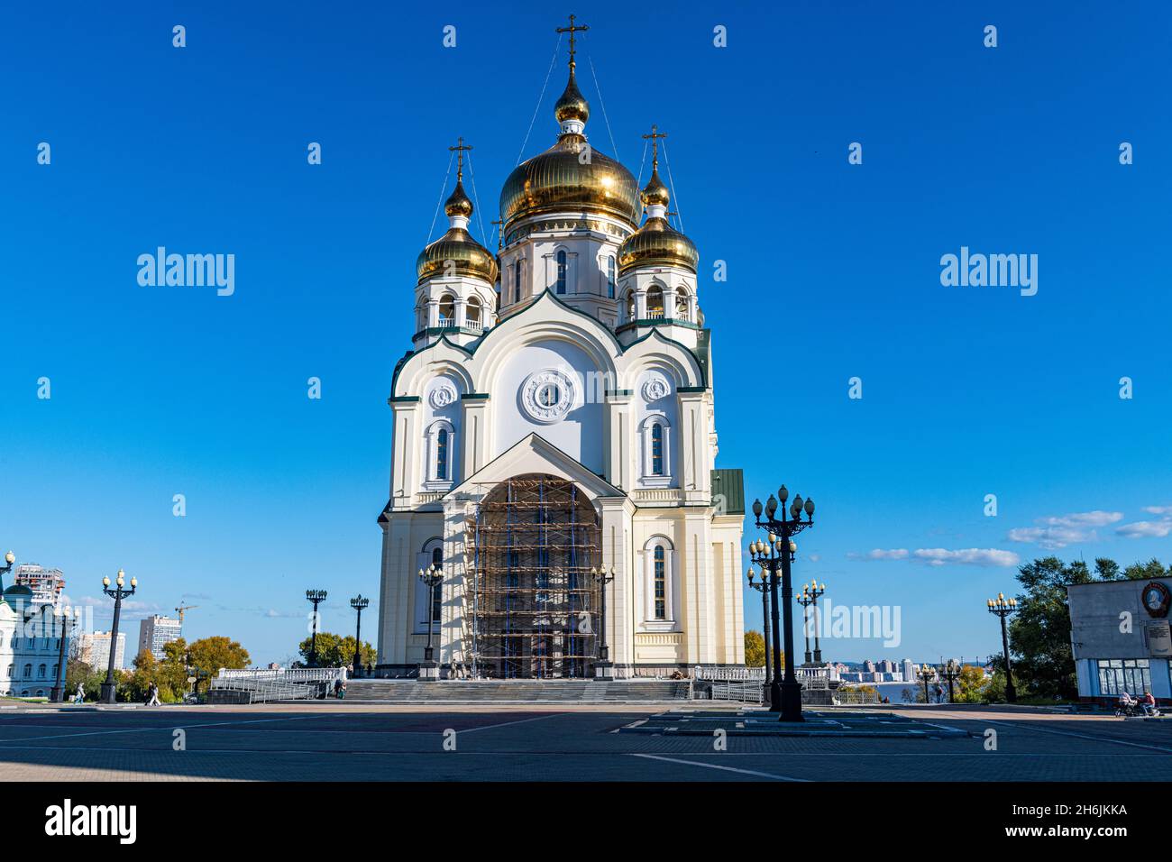 Spaso-Preobraschenski Kathedrale, Chabarowsk, Chabarowsk Region, Russland, Eurasien Stockfoto