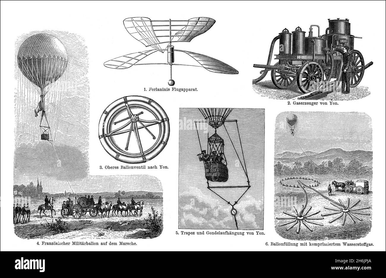 Luftfahrt, 19. Jahrhundert Stockfoto