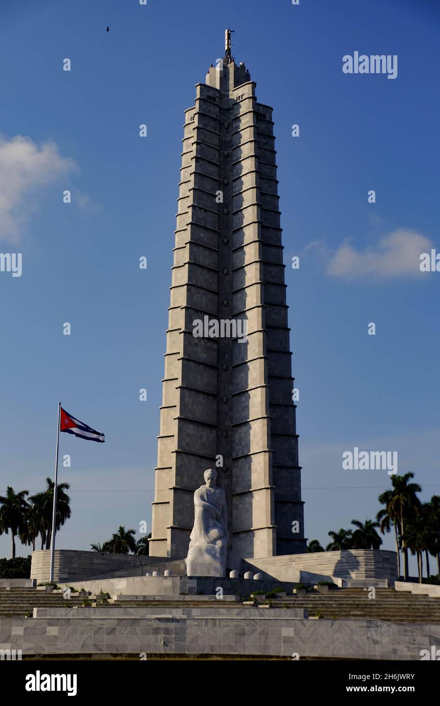 Jose Marti Denkmal auf der Plaza de la Revolucion (Revolutionsplatz, Havanna, Kuba, Westindien, Mittelamerika Stockfoto