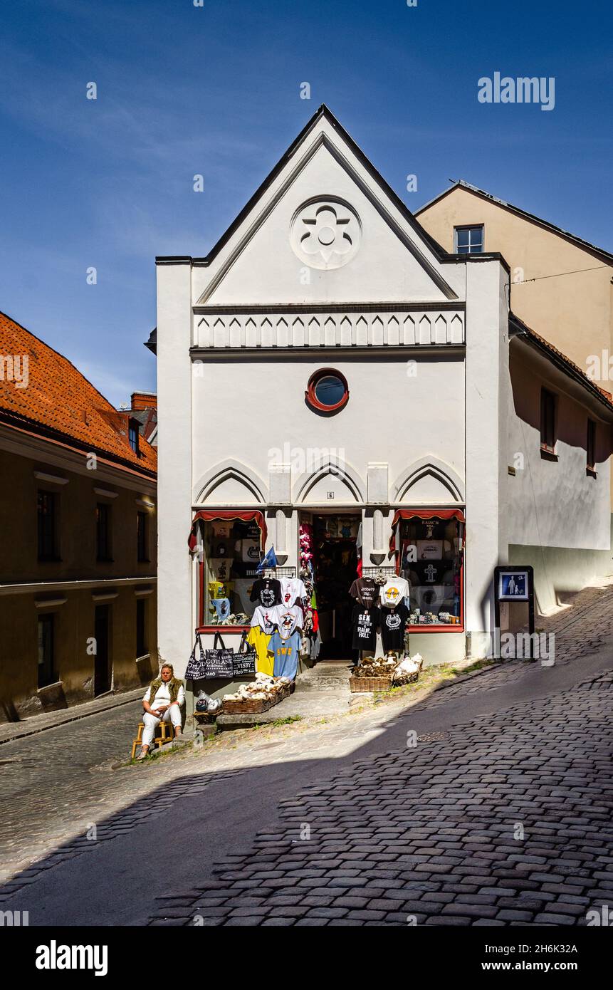 Touristenfalle am Waller Place in Visby. Stockfoto