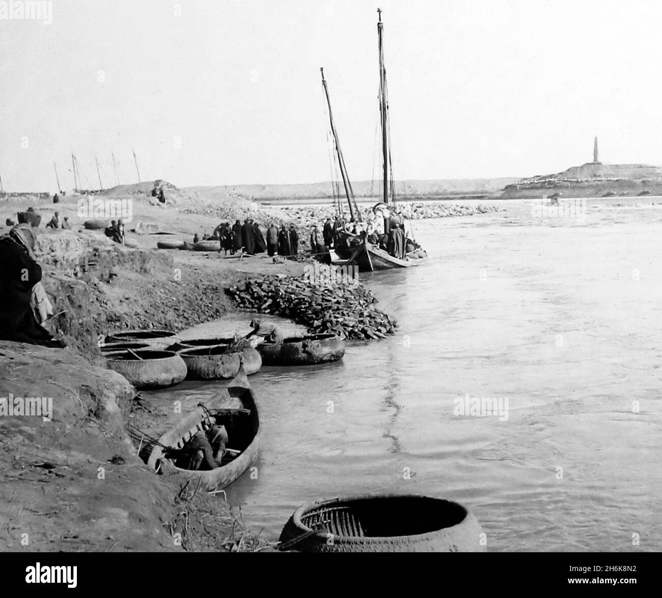 Hindiya Barrage, Irak, Foto vom Januar 1898 Stockfoto