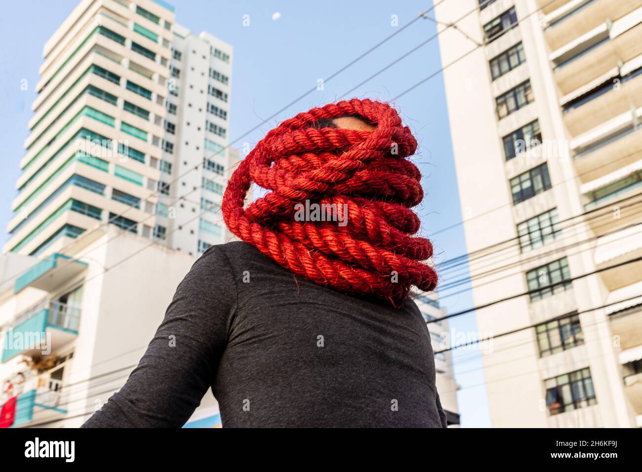 Demonstranten protestieren in der Stadt Salvador gegen die Regierung von Präsident Jair Bolsonaro. Stockfoto
