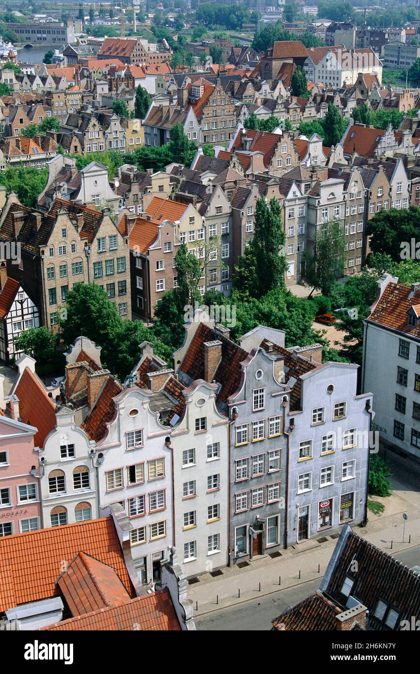 Luftaufnahme der Altstadt von Danzig, Polen Stockfoto