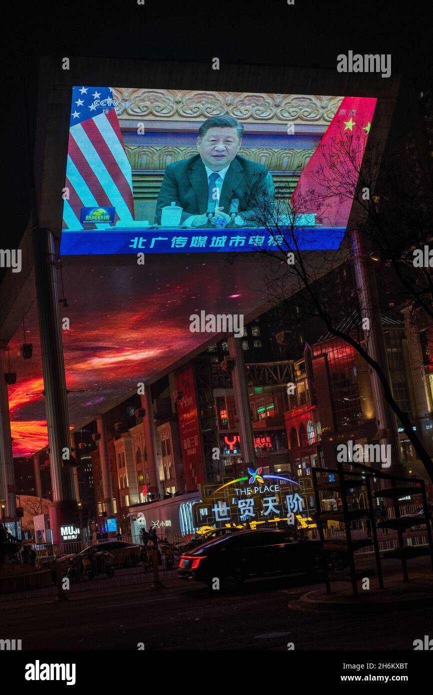 Virtueller Gipfel von Xi-Biden. 16-Nov-2021 Stockfoto