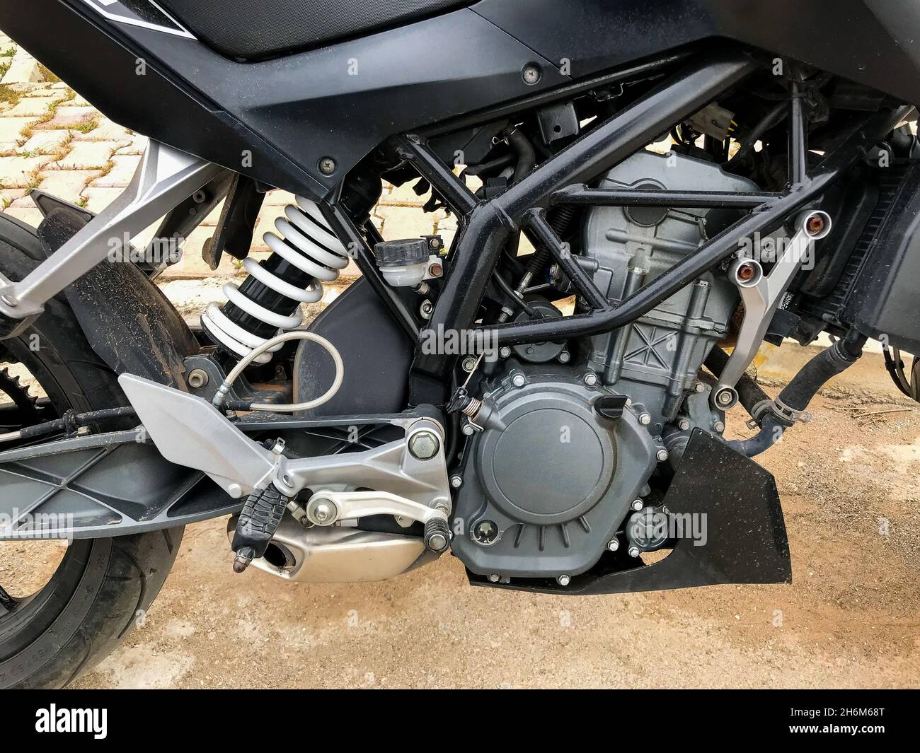 Motorrad-Motor verchromt und stark erscheinen Stockfotografie - Alamy