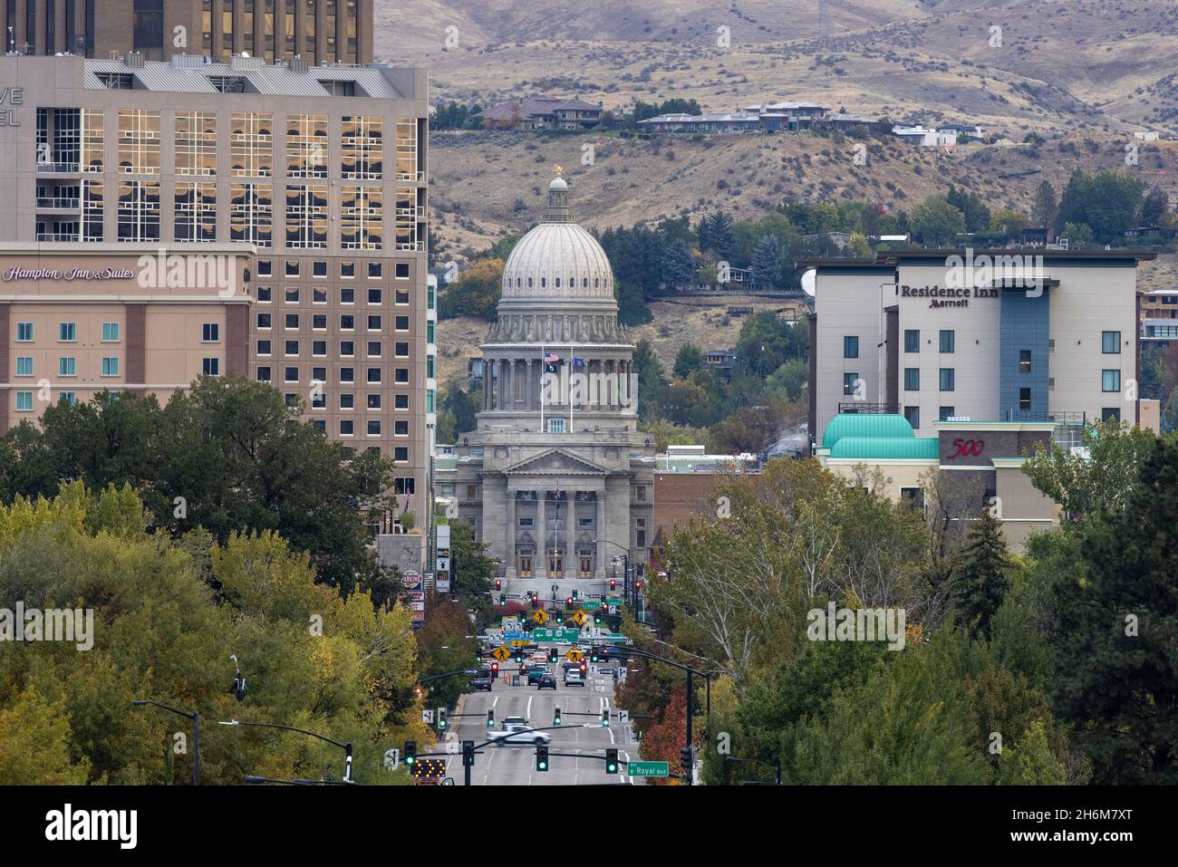 Idaho State Capitol Gebäude in der Innenstadt von Boise Idaho. Stockfoto